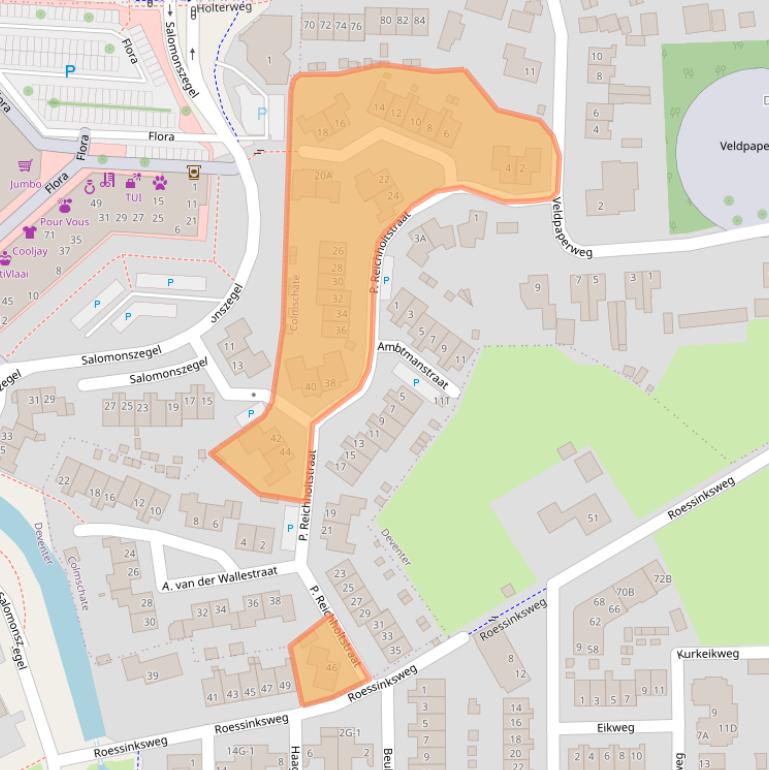Kaart van postcodegebied 7429AS.