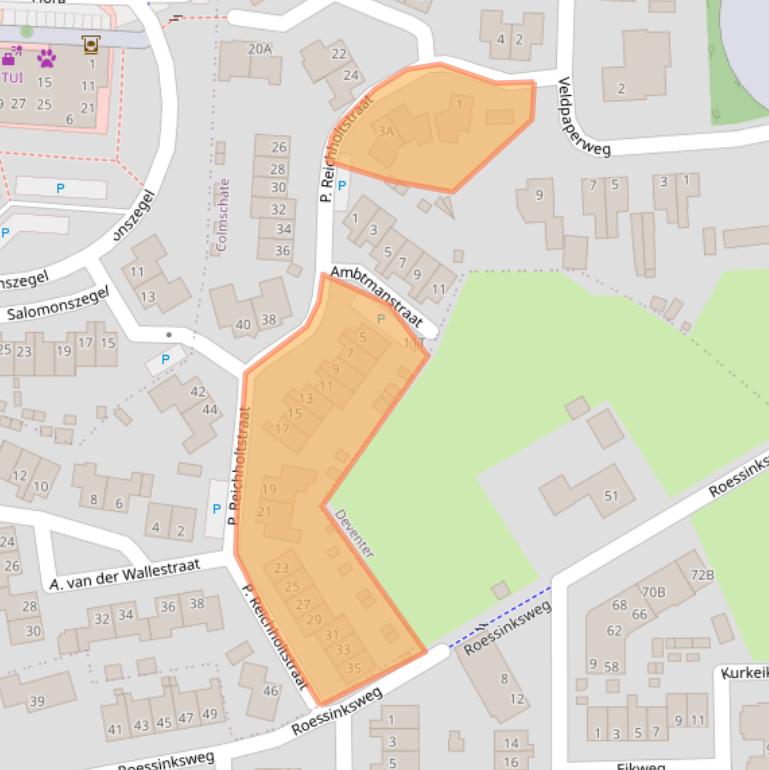 Kaart van postcodegebied 7429AT.