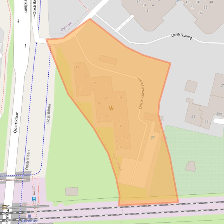 Kaart van postcodegebied 7429AZ.