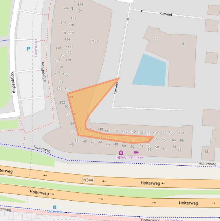 Kaart van postcodegebied 7429BC.