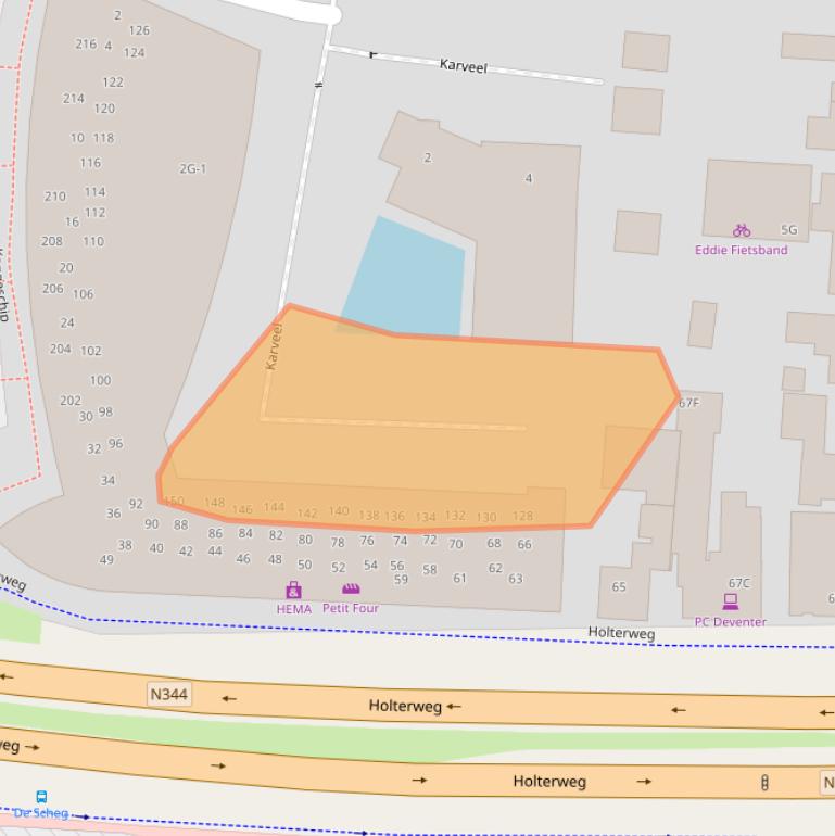 Kaart van postcodegebied 7429BE.
