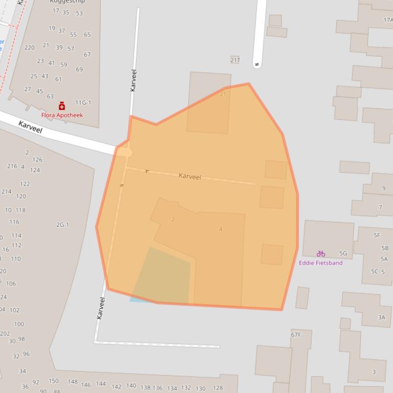 Kaart van postcodegebied 7429BJ.