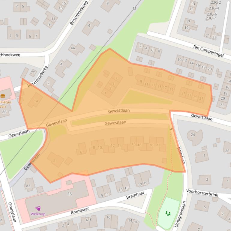 Kaart van postcodegebied 7431AH.