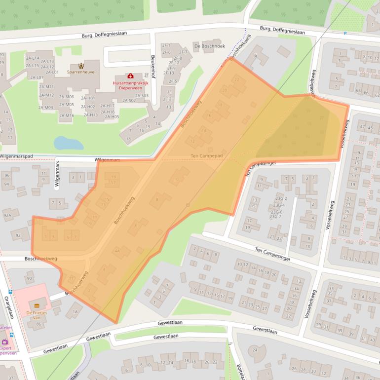 Kaart van postcodegebied 7431AX.
