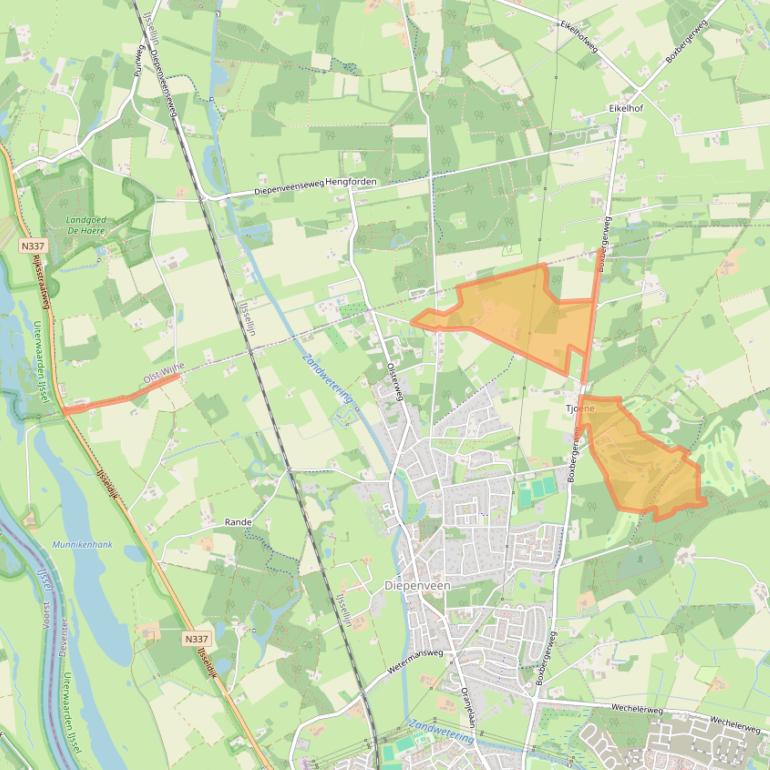 Kaart van postcodegebied 7431PR.