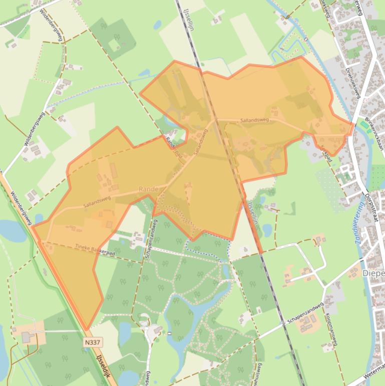 Kaart van postcodegebied 7431PX.