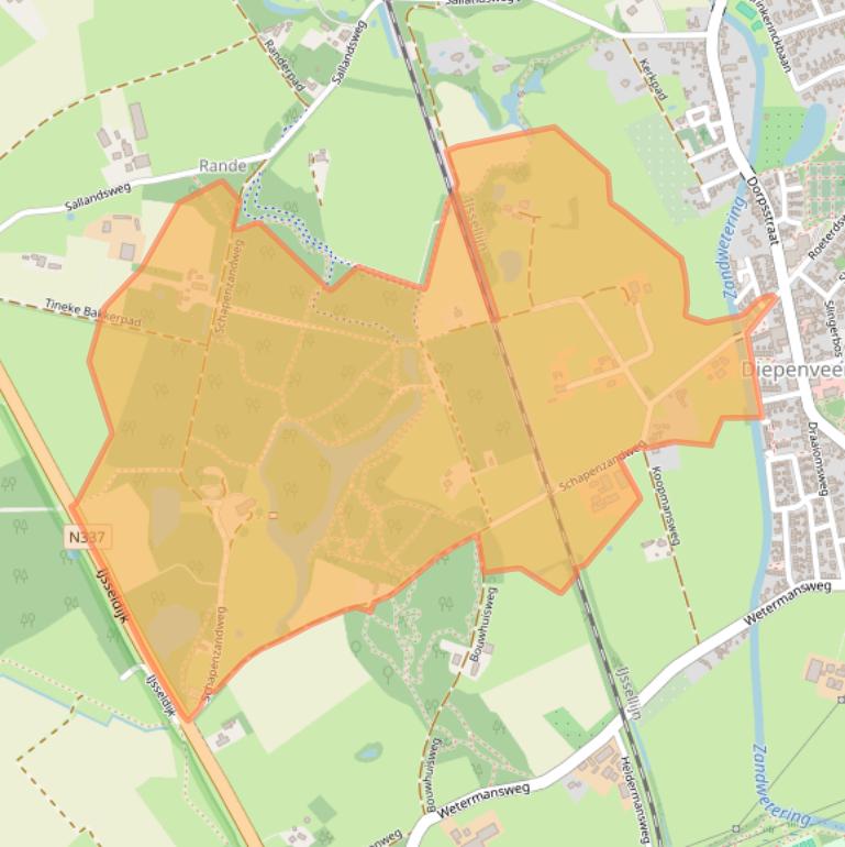 Kaart van postcodegebied 7431PZ.