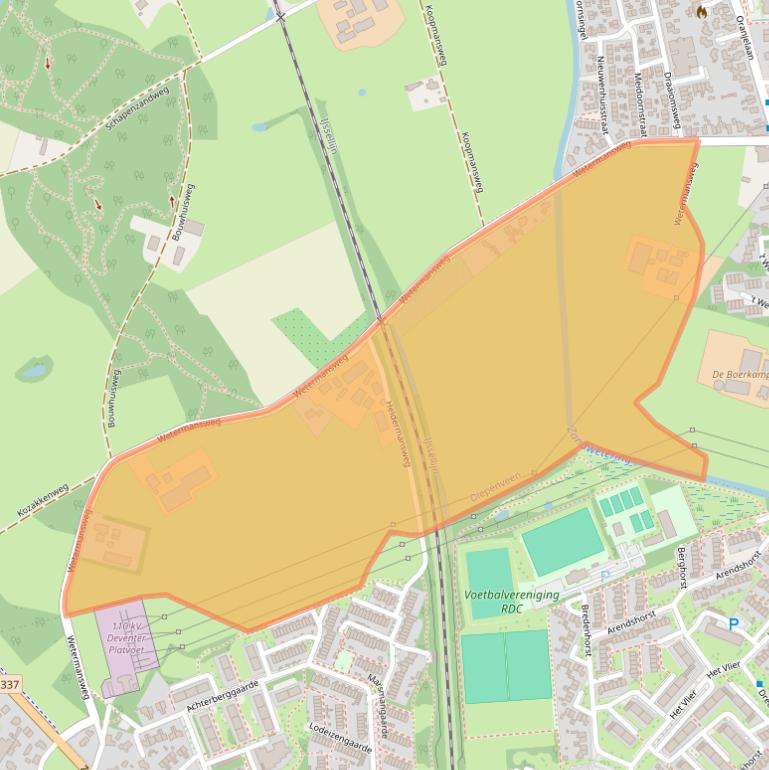 Kaart van postcodegebied 7431RD.