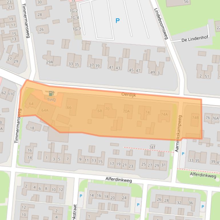 Kaart van postcodegebied 7433AC.
