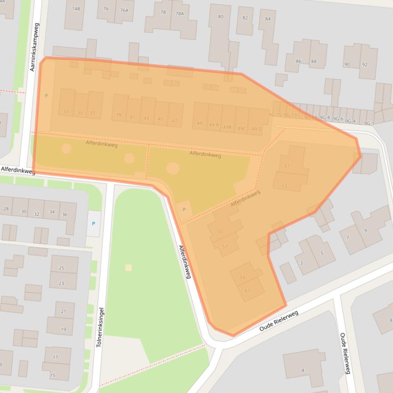 Kaart van postcodegebied 7433BB.