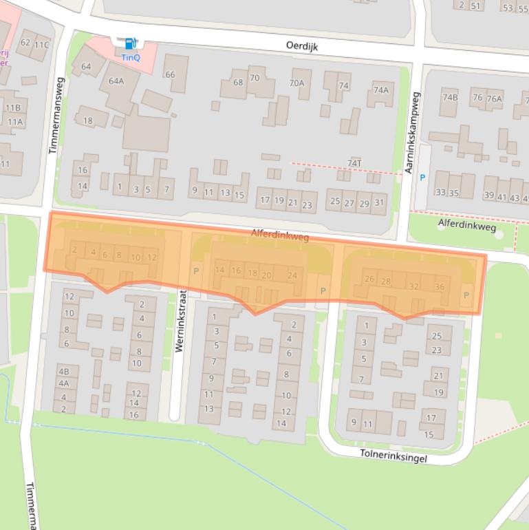 Kaart van postcodegebied 7433BC.