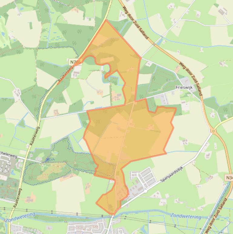 Kaart van postcodegebied 7433RB.