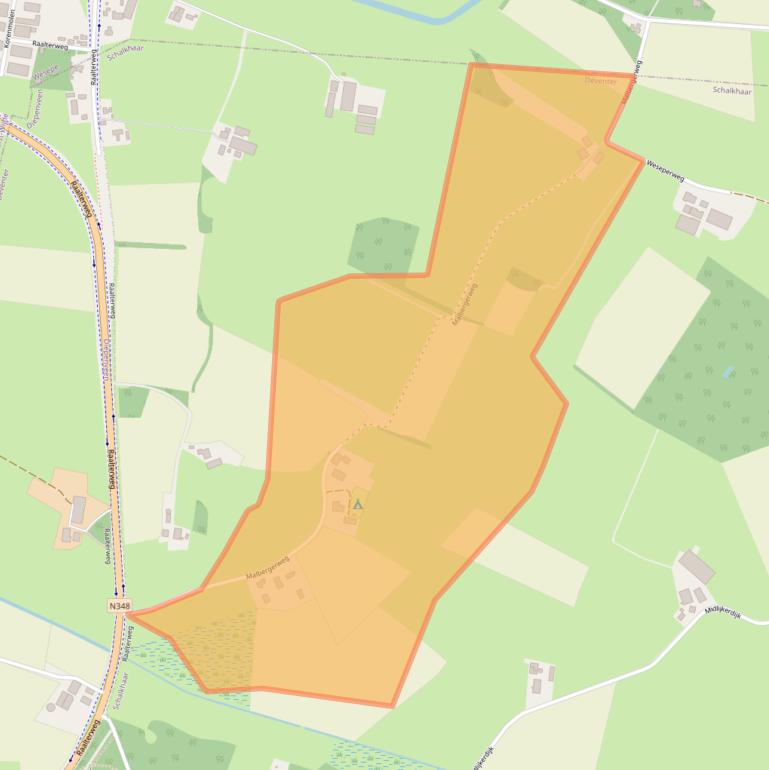 Kaart van postcodegebied 7433RR.