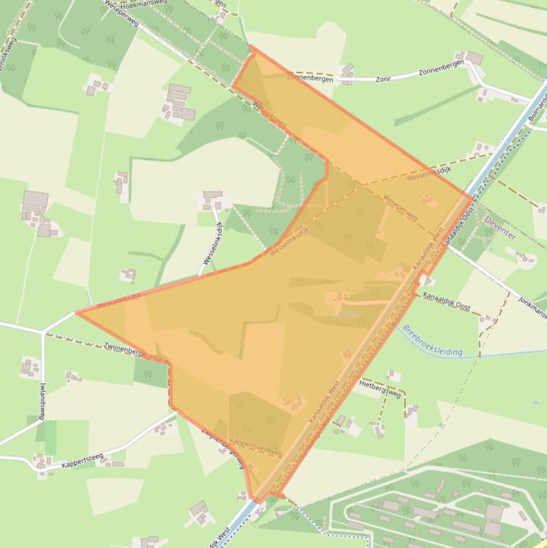 Kaart van postcodegebied 7433RV.