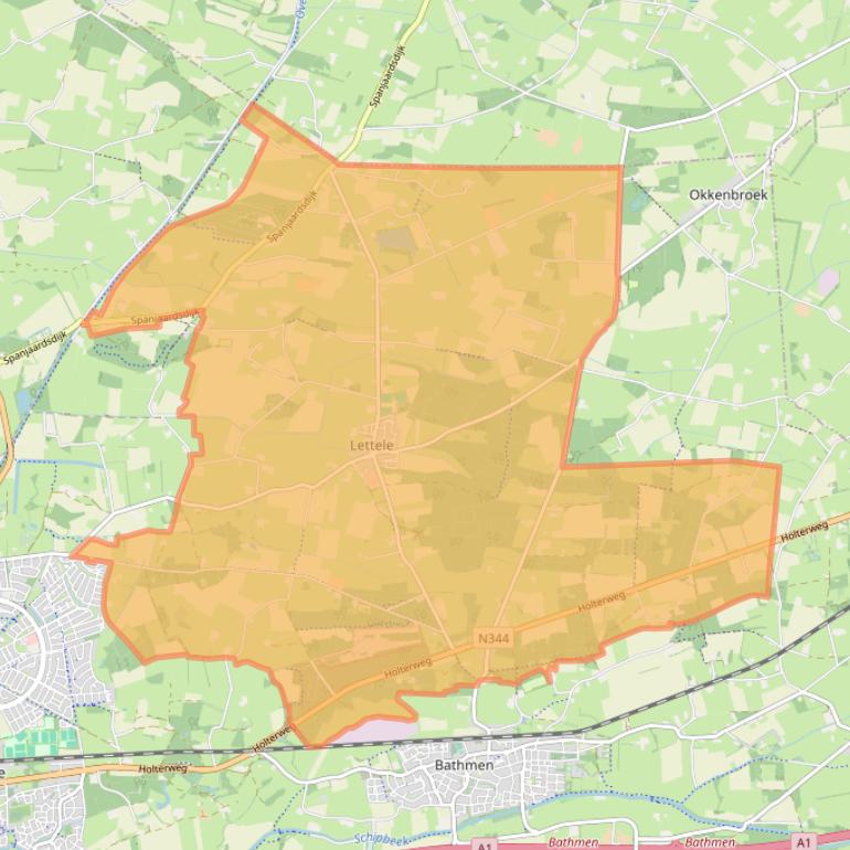 Kaart van postcodegebied 7434.