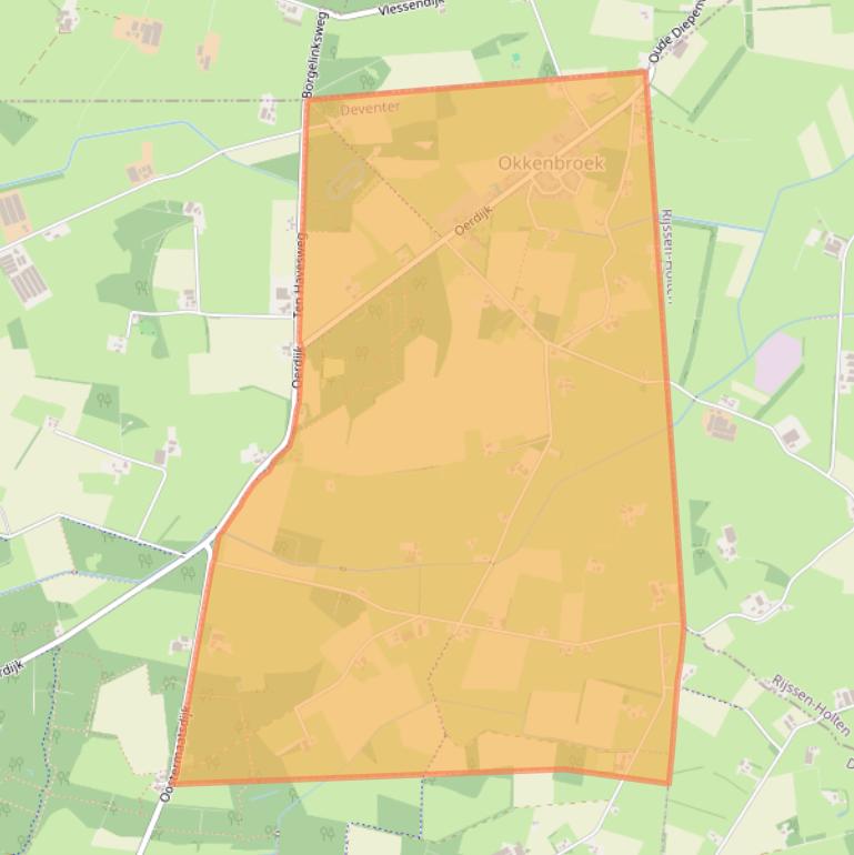 Kaart van postcodegebied 7435.