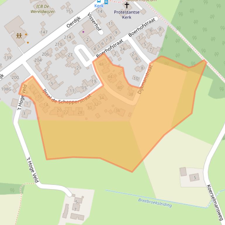 Kaart van postcodegebied 7435PP.