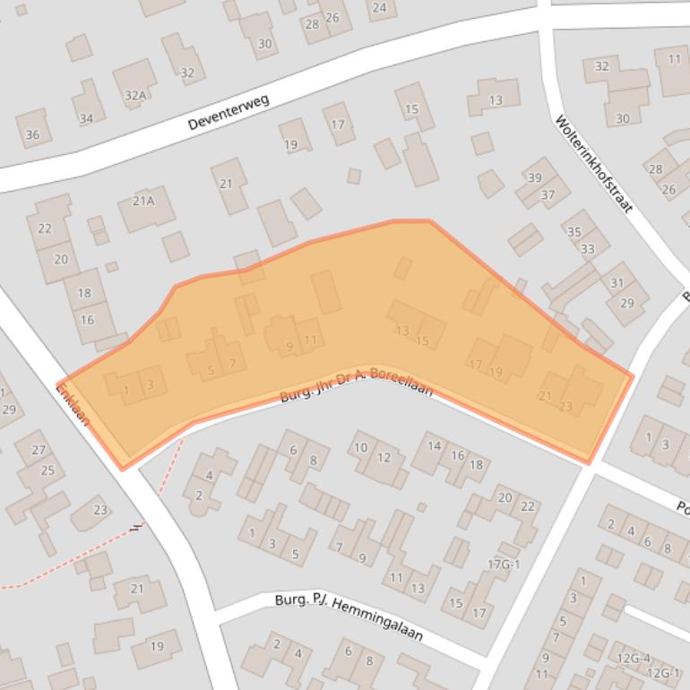 Kaart van postcodegebied 7437BB.