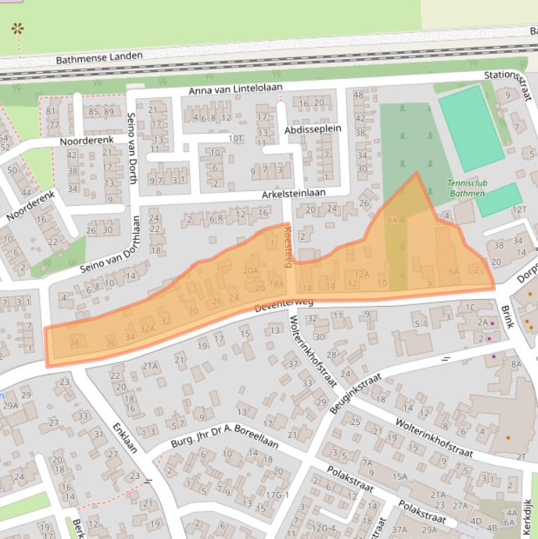 Kaart van postcodegebied 7437BJ.