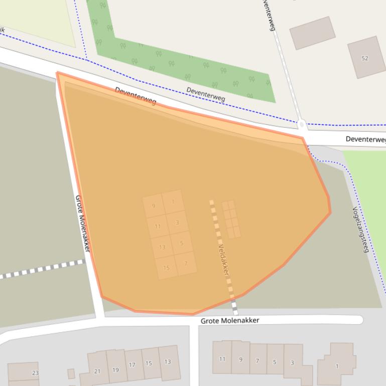 Kaart van postcodegebied 7437DS.