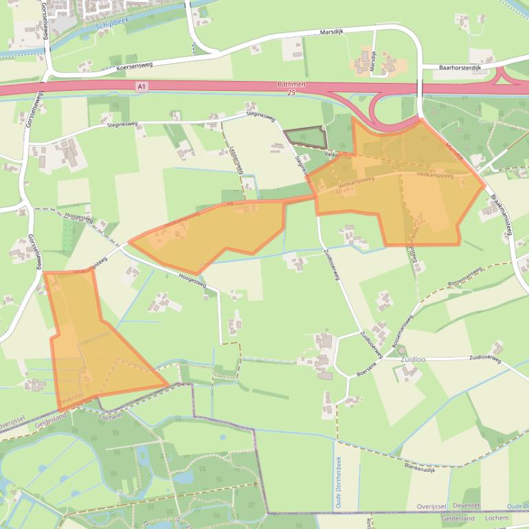 Kaart van postcodegebied 7437PG.