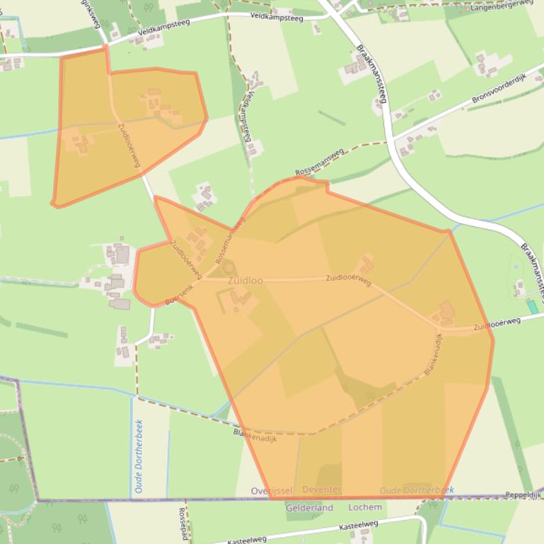 Kaart van postcodegebied 7437PS.