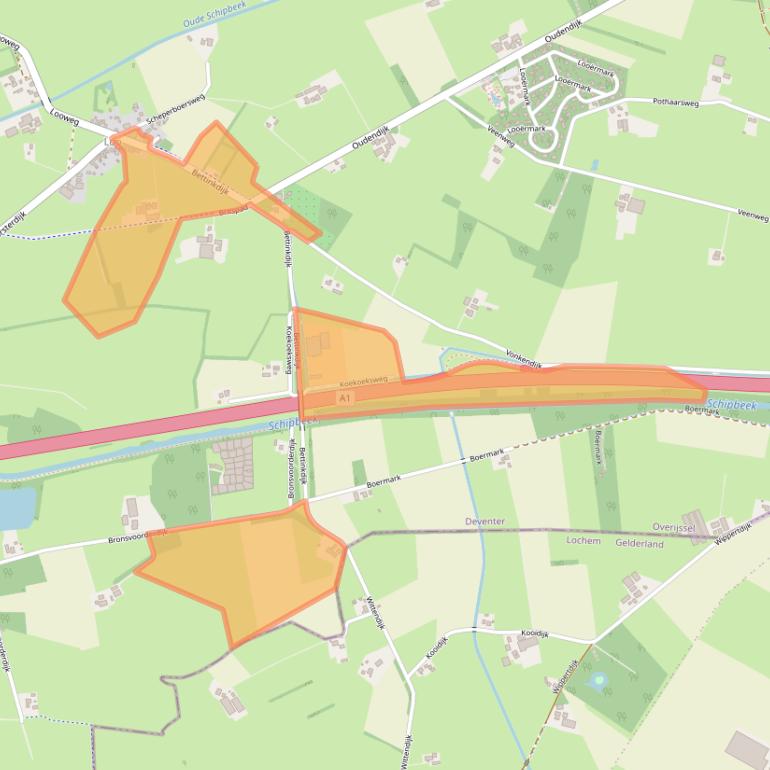 Kaart van postcodegebied 7437RA.