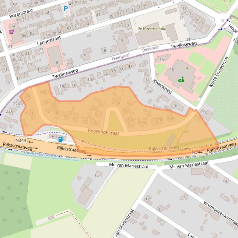 Kaart van postcodegebied 7439AB.