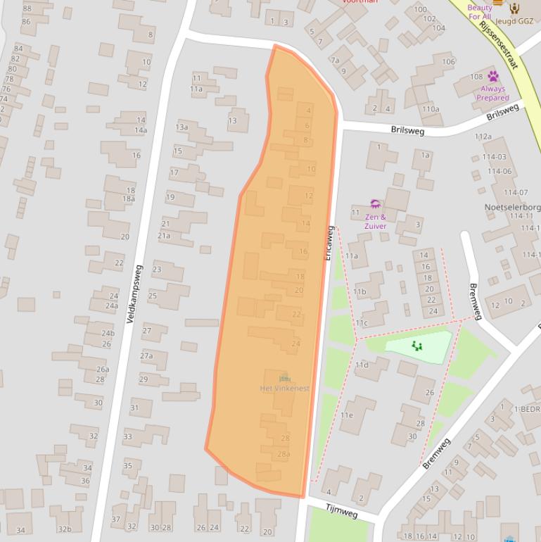 Kaart van postcodegebied 7441BN.