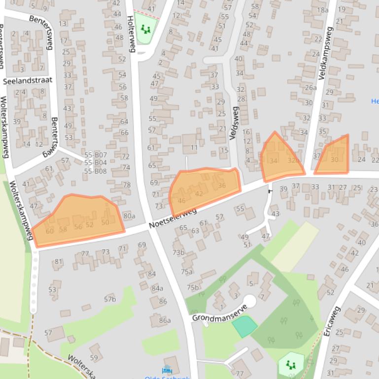 Kaart van postcodegebied 7441CD.