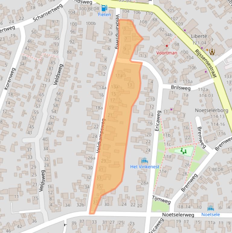 Kaart van postcodegebied 7441CE.