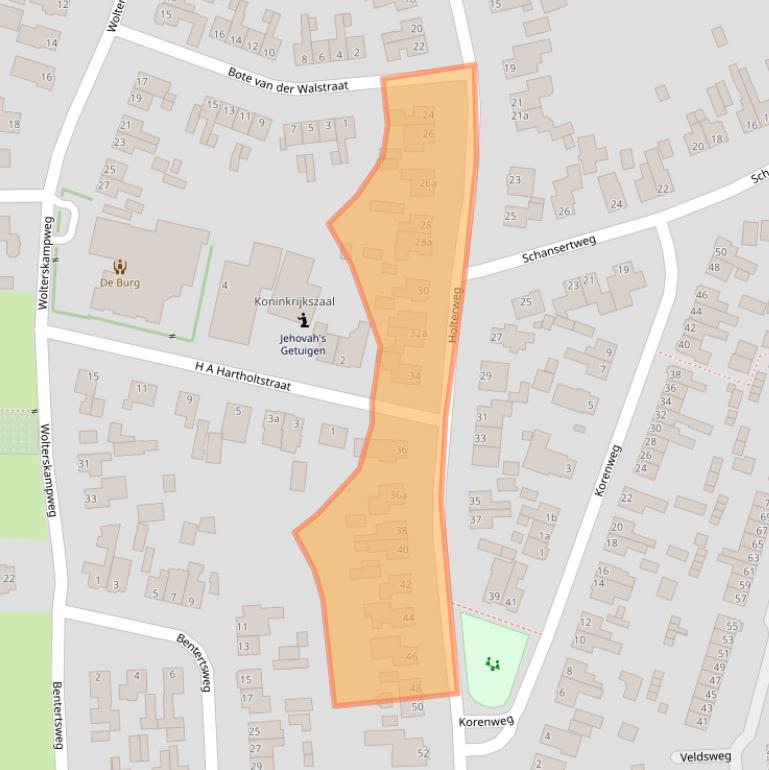 Kaart van postcodegebied 7441DH.