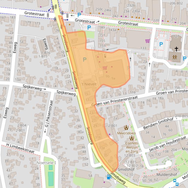 Kaart van postcodegebied 7441EJ.
