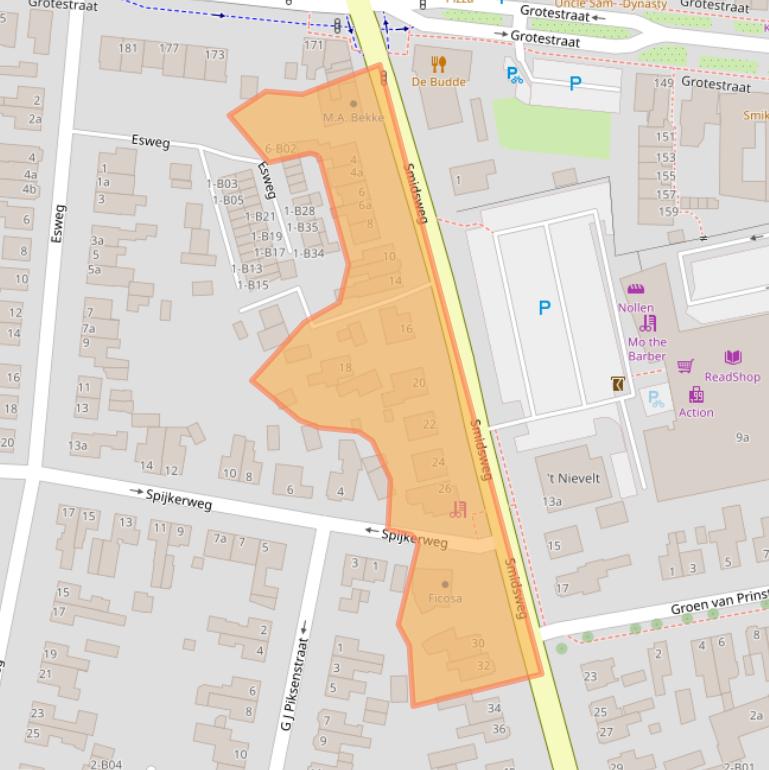 Kaart van postcodegebied 7441EM.