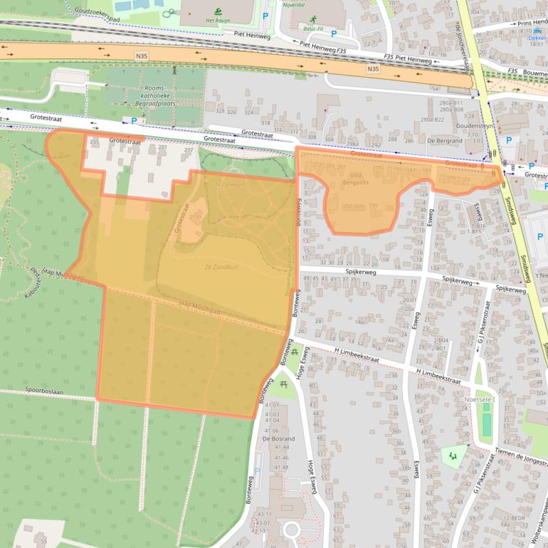 Kaart van postcodegebied 7441GR.