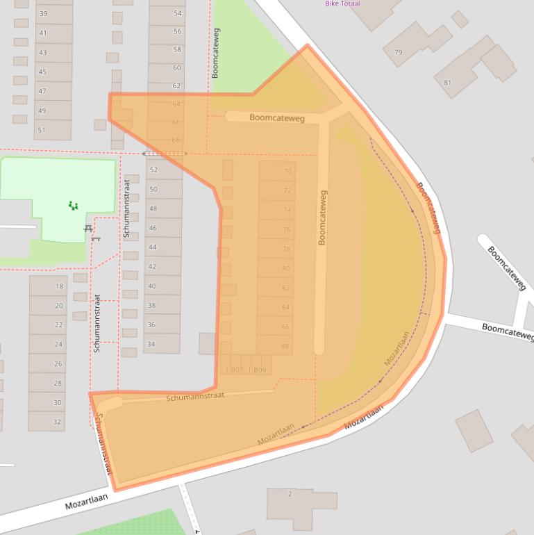 Kaart van postcodegebied 7442BK.