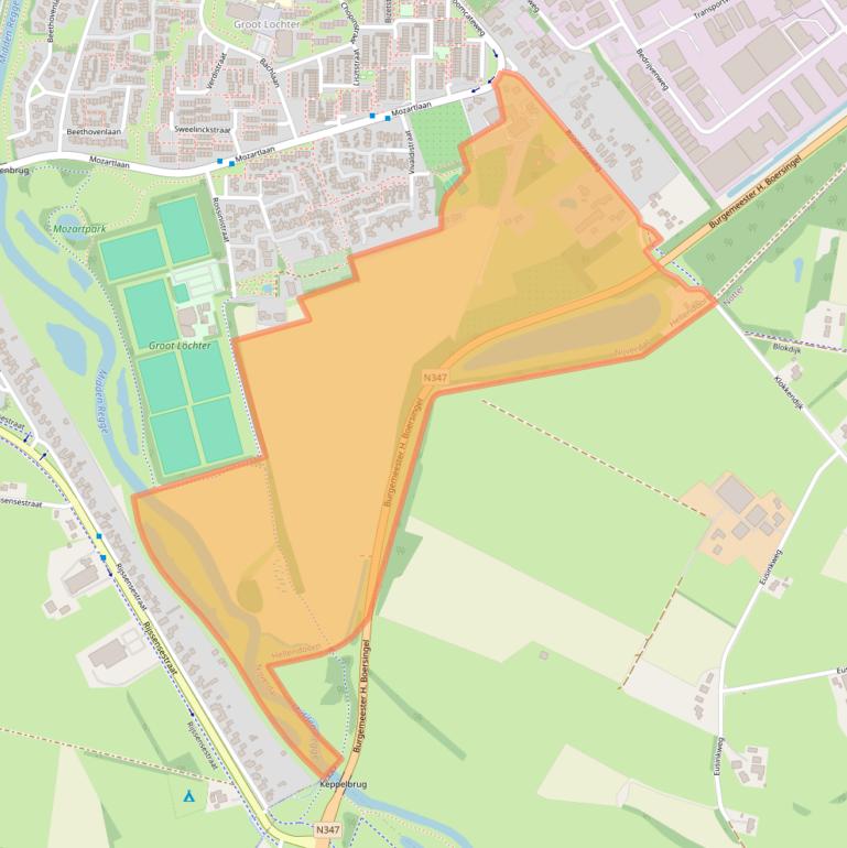 Kaart van postcodegebied 7442BL.