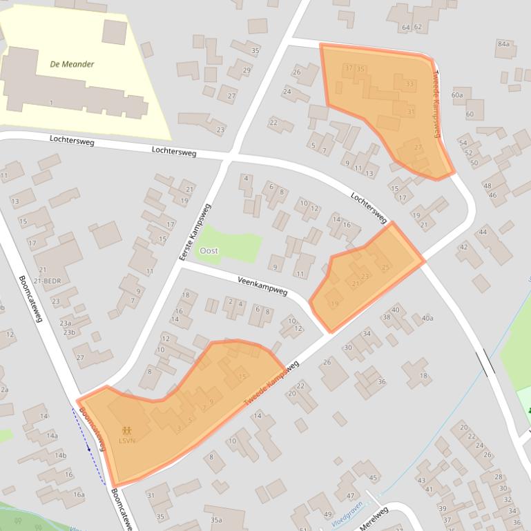 Kaart van postcodegebied 7442BV.