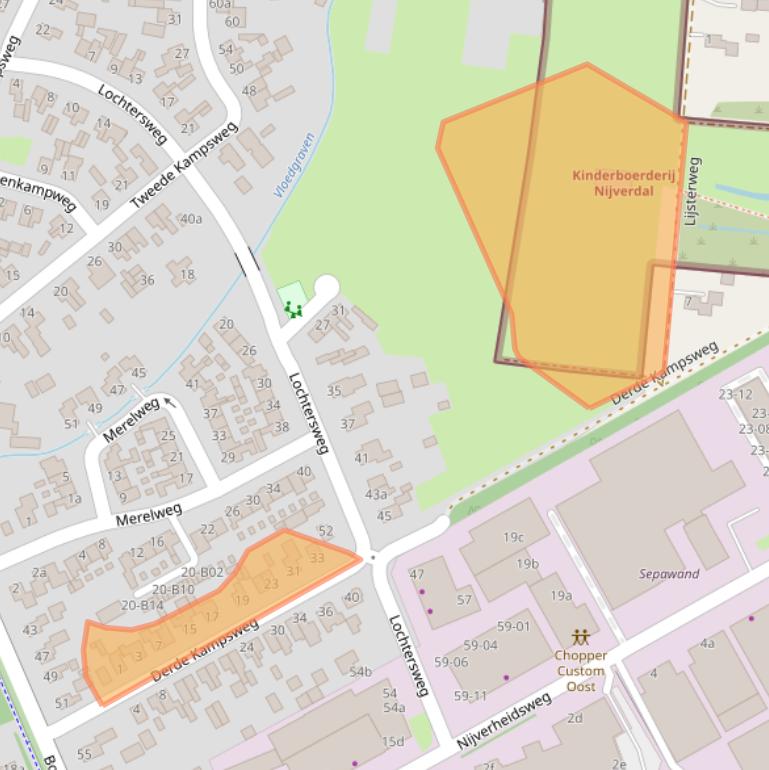 Kaart van postcodegebied 7442CC.