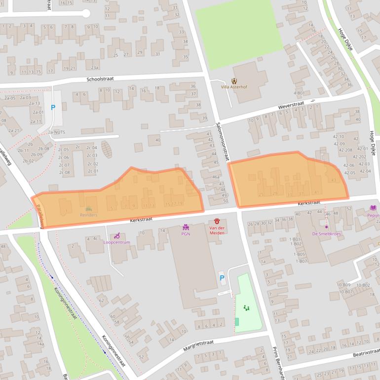 Kaart van postcodegebied 7442EB.