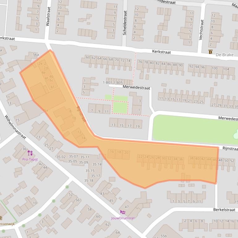 Kaart van postcodegebied 7442ER.