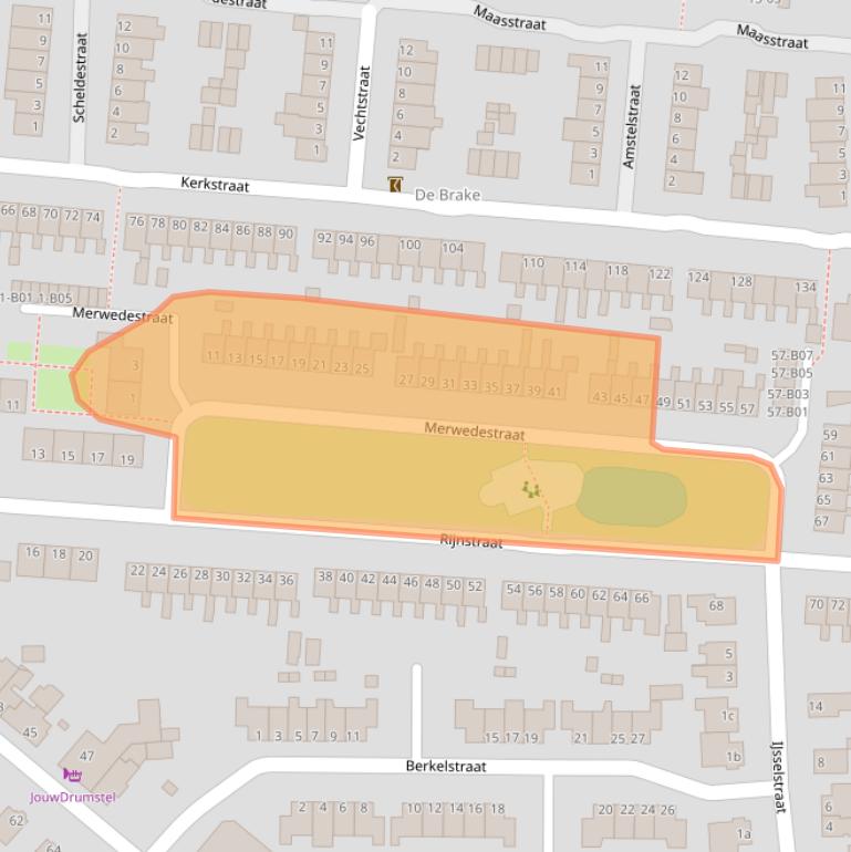 Kaart van postcodegebied 7442ET.