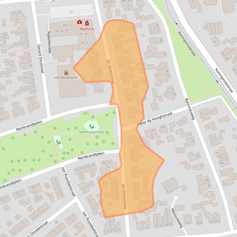 Kaart van postcodegebied 7442KD.