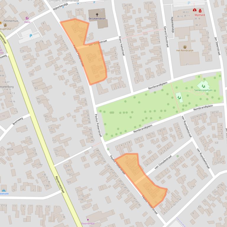 Kaart van postcodegebied 7442KM.