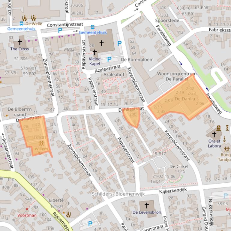 Kaart van postcodegebied 7442LB.