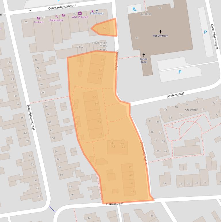 Kaart van postcodegebied 7442LH.