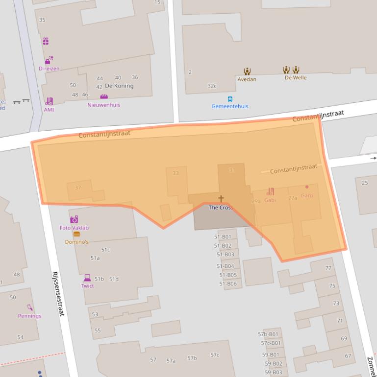 Kaart van postcodegebied 7442MD.