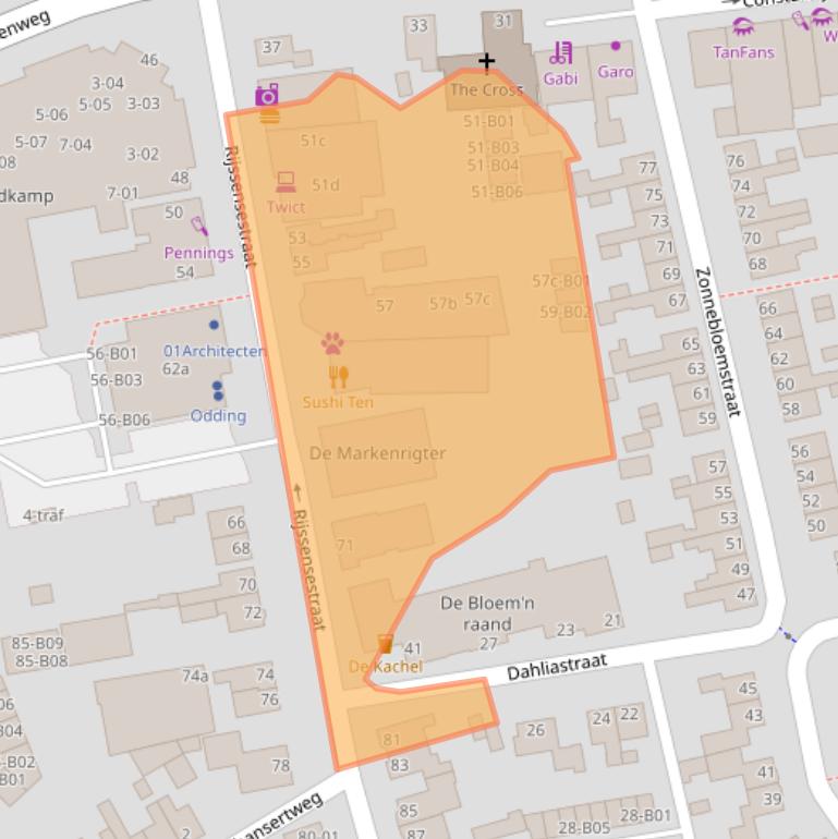 Kaart van postcodegebied 7442MR.