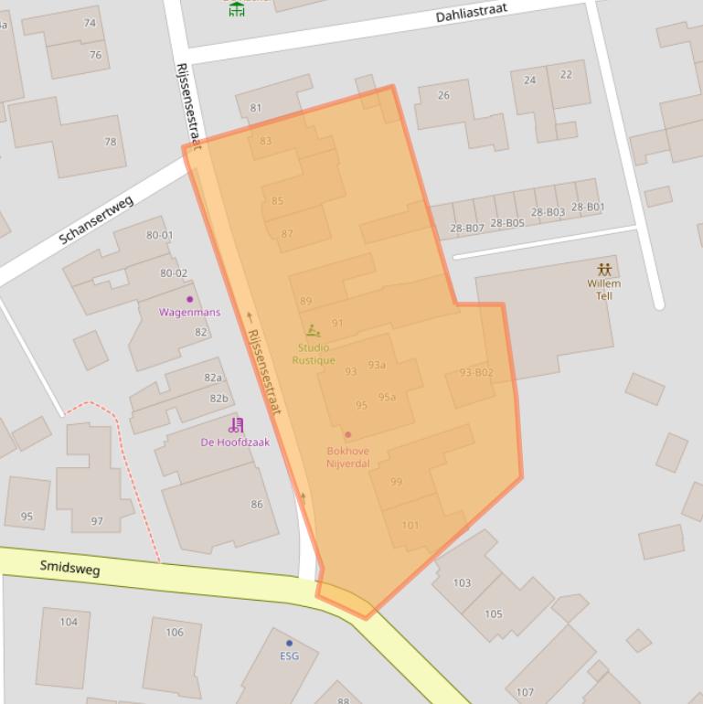 Kaart van postcodegebied 7442MS.