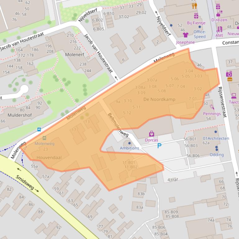 Kaart van postcodegebied 7442NA.